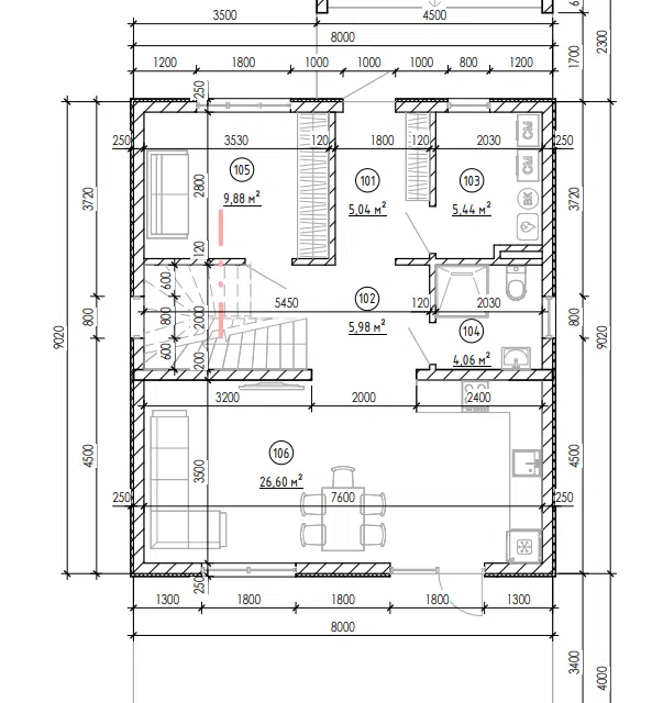 Проект дома Проект 147 из материала Кирпич площадью
114,87 м²,
4 спальни,
2 этажа