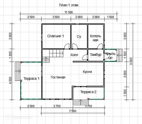 Проект дома ДК-134 из материала Каркасный дом площадью
148,5 м²,
4 спальни,
2 этажа