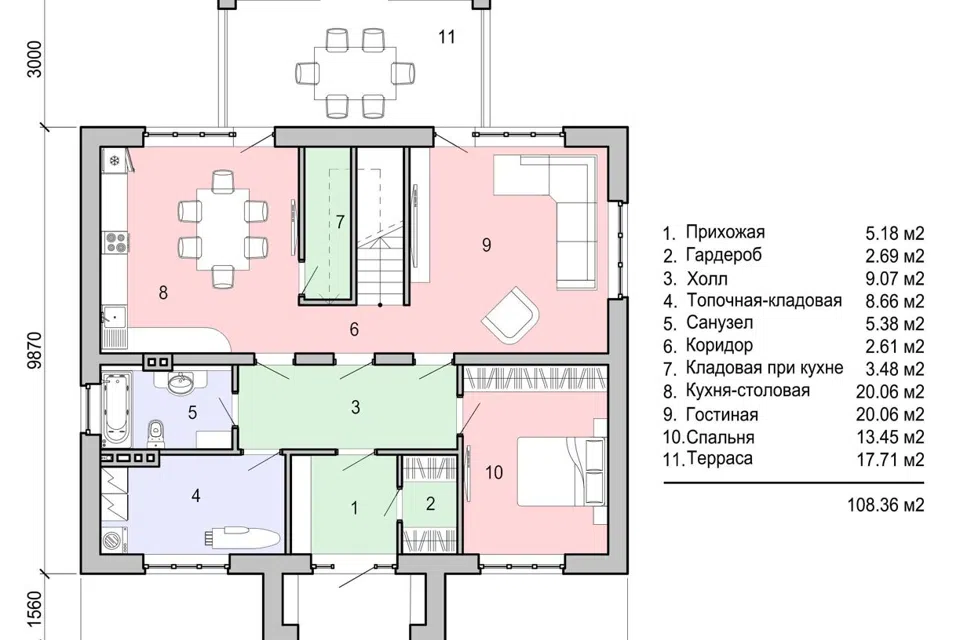Проект дома Проект №144 из материала Газобетонные блоки площадью 
       184 м²,
       5 спален,
       2 этажа