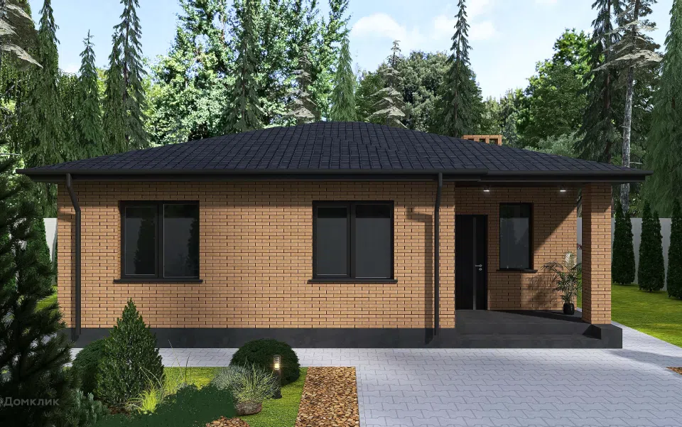 Проект дома Проект 32 из материала Кирпич площадью
88,1 м²,
3 спальни,
1 этаж