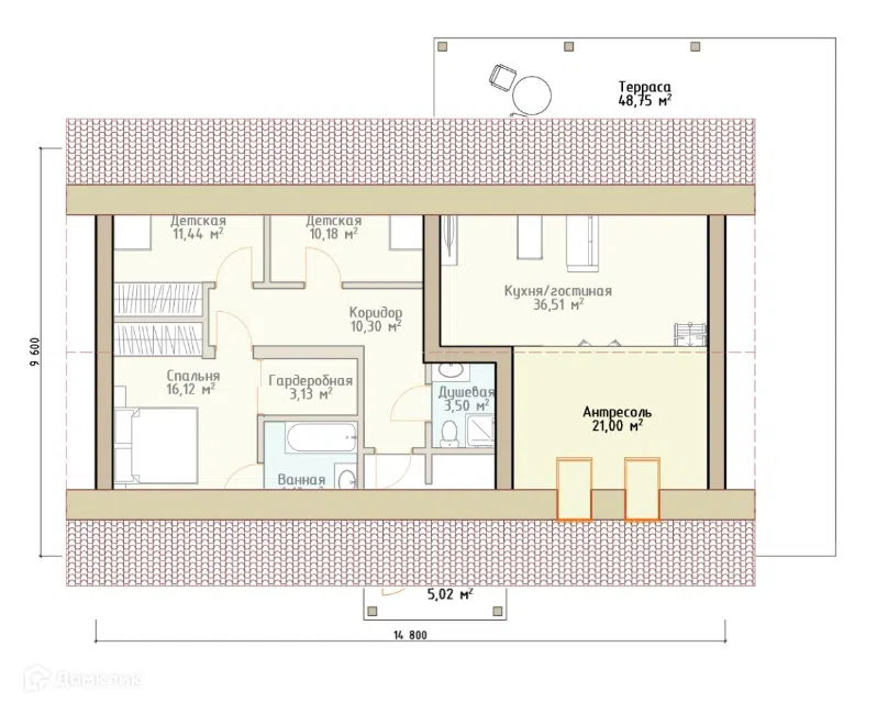 Проект дома САКУРА из материала Газобетонные блоки площадью
       133 м²,
       3 спальни,
       2 этажа
