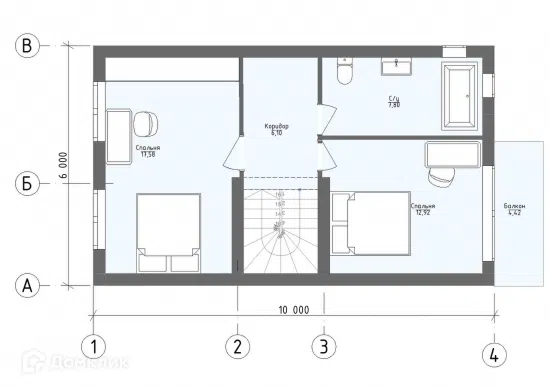 Проект дома Проект 4 из материала Полистиролбетон площадью
156 м²,
5 спален,
3 этажа