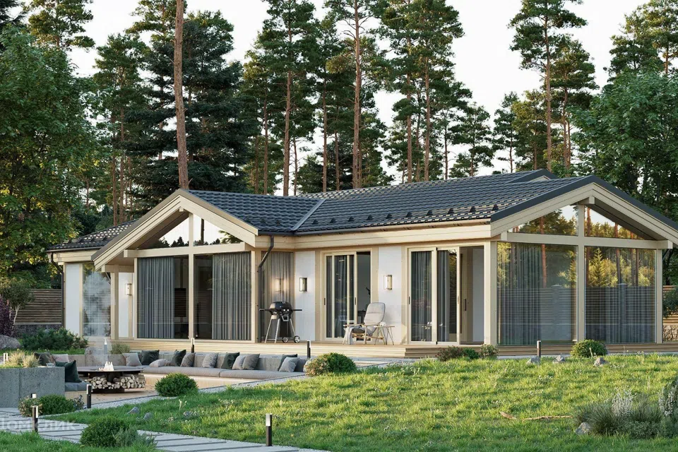 Проект дома Венера из материала Фахверк площадью 
       157 м²,
       3 спальни,
       1 этаж