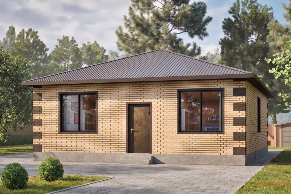 Проект дома Жилой дом DS-95 (2) из материала Газобетонные блоки площадью
95 м²,
3 спальни,
1 этаж