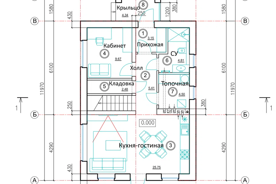 Проект дома Пиксель из материала Кирпич площадью
       114,57 м²,
       3 спальни,
       2 этажа
