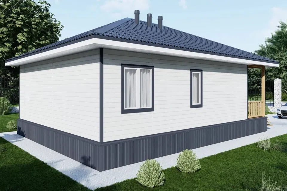 Проект дома Дом из СИП панелей 71 м² (996-ПД) из материала SIP-панели площадью
71 м²,
2 спальни,
1 этаж