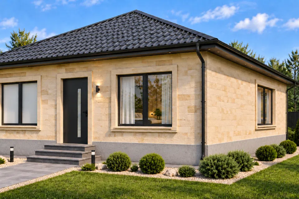 Проект дома Лайт из материала Кирпич площадью
       64 м²,
       2 спальни,
       1 этаж