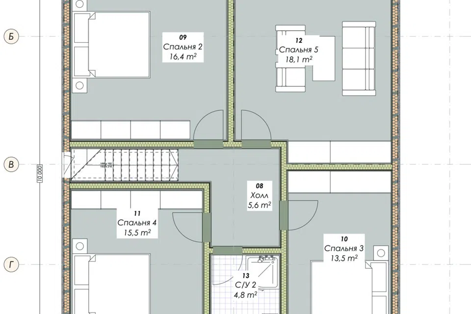 Проект дома МОККО из материала Каркасный дом площадью
151,5 м²,
4 спальни,
2 этажа