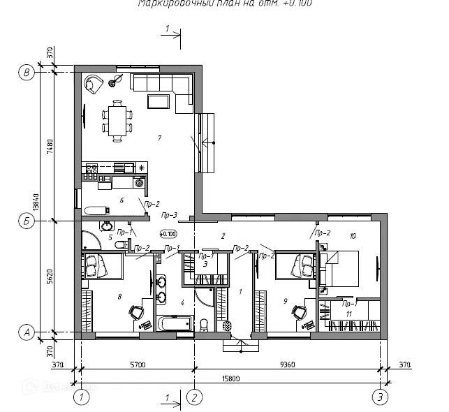 Проект дома проект дом 120м2 из материала Кирпич площадью
       120 м²,
       3 спальни,
       1 этаж