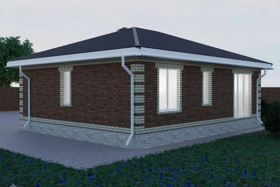 Проект дома Проект-1 из материала Кирпич площадью
       85,7 м²,
       2 спальни,
       1 этаж