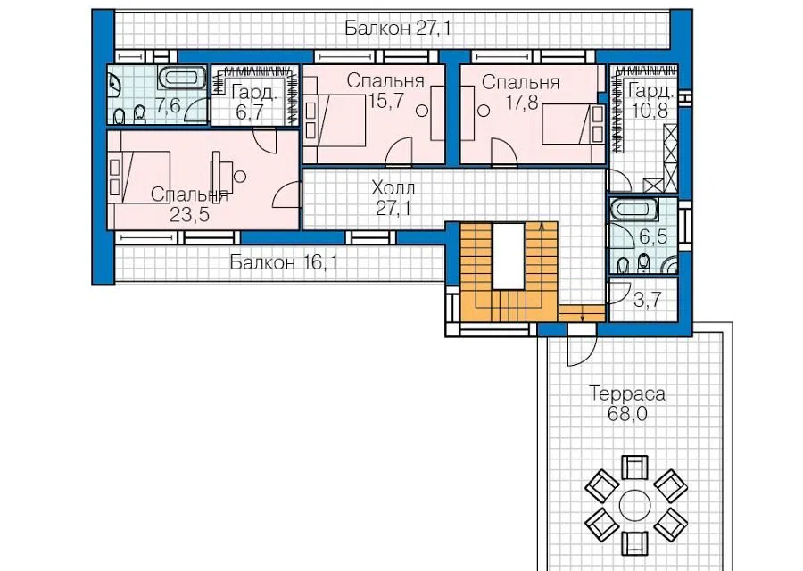 Проект дома PD 40-84L из материала Газобетонные блоки площадью
       284 м²,
       4 спальни,
       2 этажа