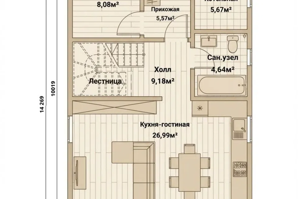 Проект дома Оккервилла из материала SIP-панели площадью 
       166 м²,
       4 спальни,
       2 этажа