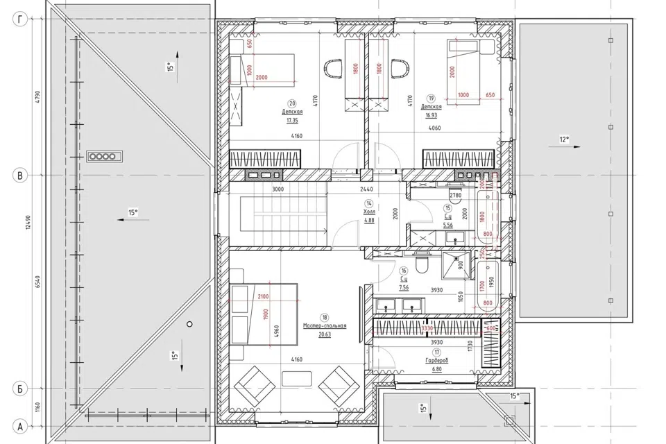 Проект дома GS-242 из материала Кирпич площадью
242 м²,
4 спальни,
2 этажа