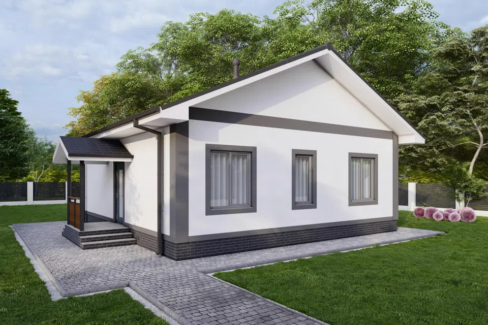 Проект дома Проект 150 из материала Кирпич площадью
81,61 м²,
3 спальни,
1 этаж