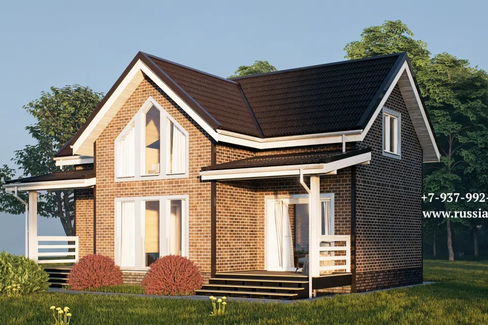 Проект дома РОЗА из материала SIP-панели площадью
140 м²,
4 спальни,
2 этажа