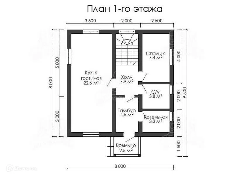 Проект дома Газобетонный дом по проекту ДП2 «Петергоф» из материала Газобетонные блоки площадью
       94 м²,
       5 спален,
       2 этажа