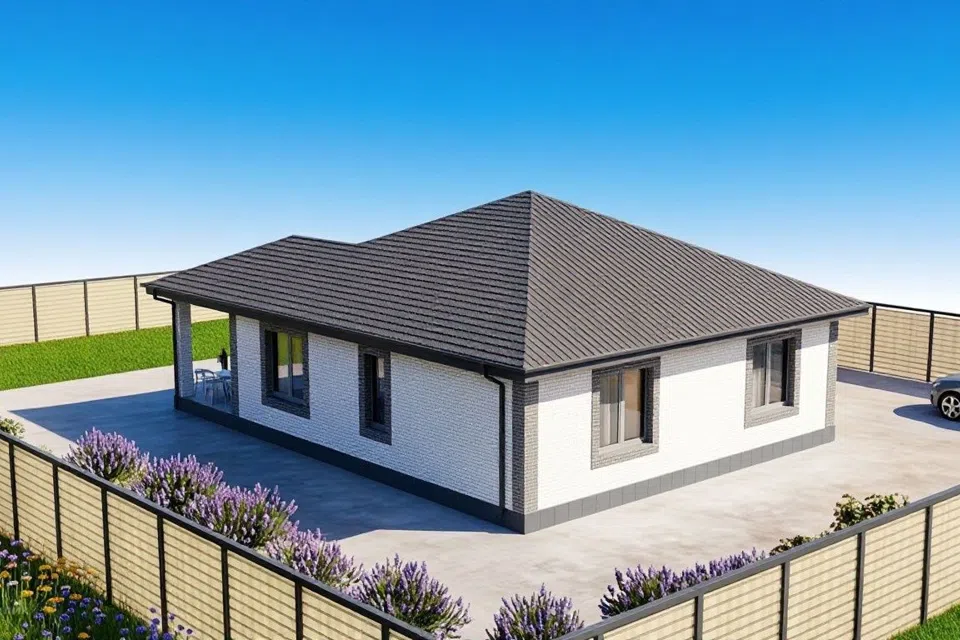 Проект дома Молодоженам из материала Кирпич площадью
       134 м²,
       3 спальни,
       1 этаж