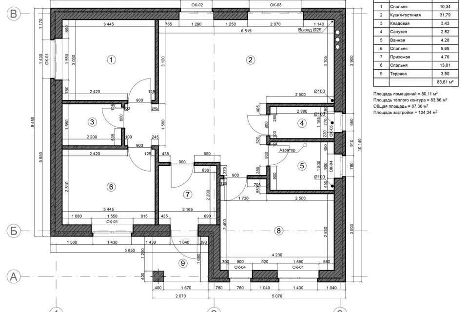 Проект дома Проект - 62019 из материала Кирпич площадью 
       87 м²,
       3 спальни,
       1 этаж