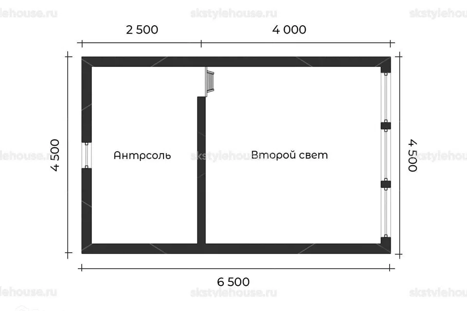 Проект дома Каркасный дом BARN SAUNA из материала Каркасный дом площадью
49,5 м²,
1 спальня,
2 этажа