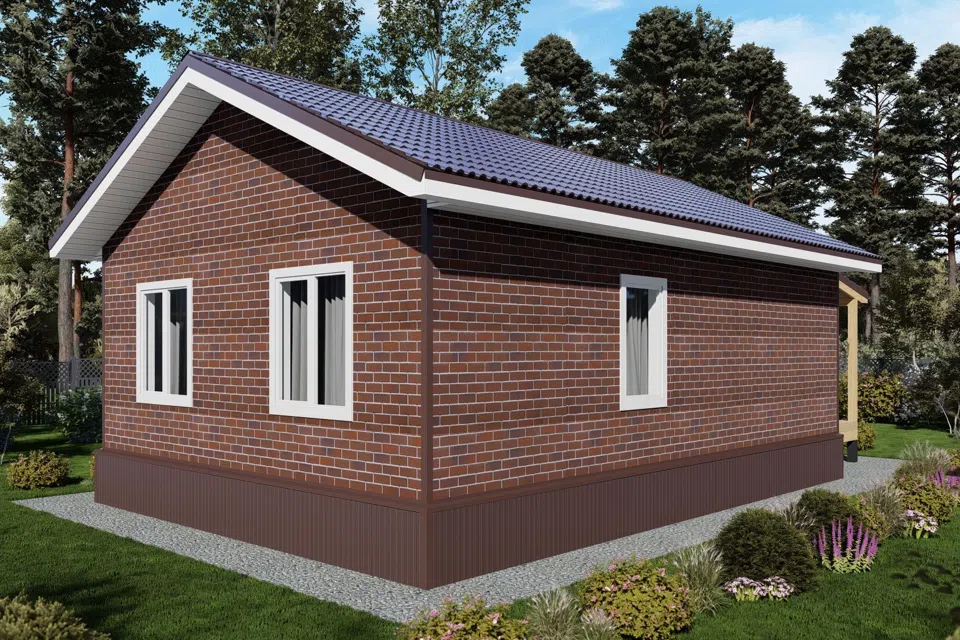 Проект дома Дом из СИП панелей 75 м² (ПД-1055) из материала SIP-панели площадью
       75,3 м²,
       2 спальни,
       1 этаж