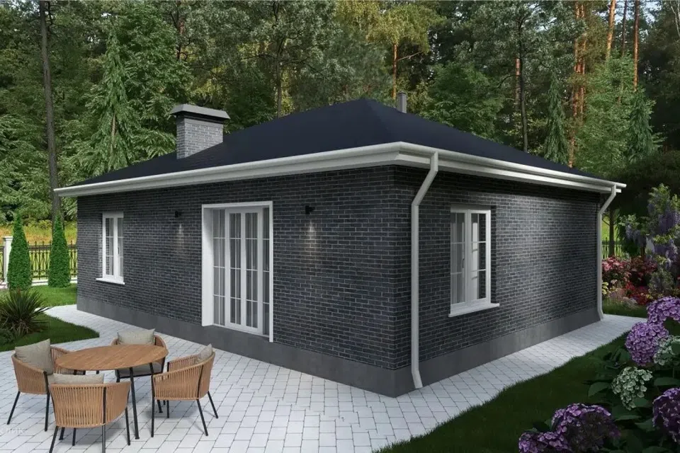 Проект дома 1 из материала Кирпич площадью 
       95 м²,
       3 спальни,
       1 этаж