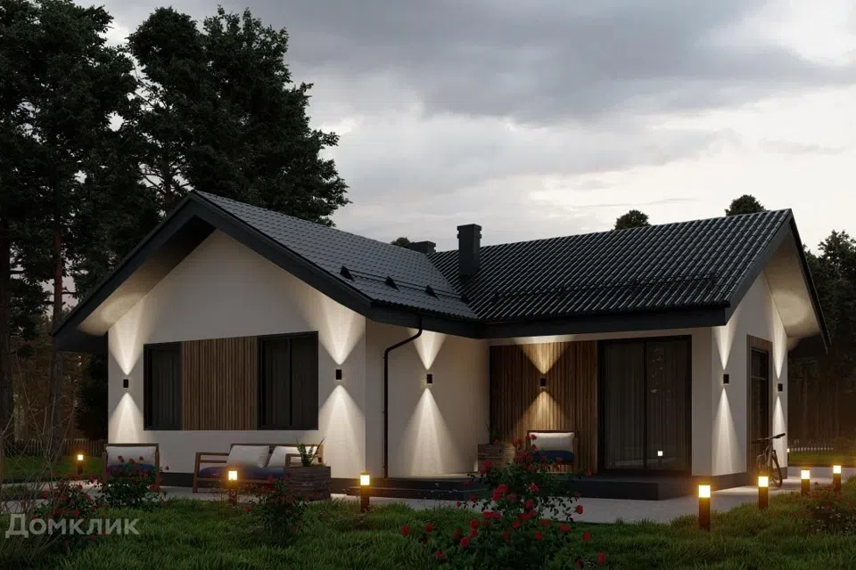 Проект дома Мария из материала Газосиликатные блоки площадью
150 м²,
3 спальни,
1 этаж