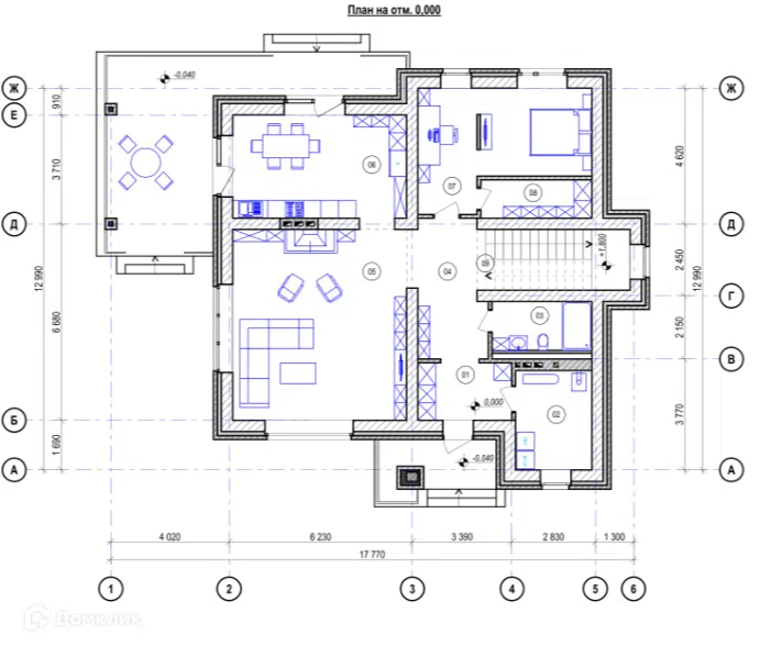 Проект дома Темпо из материала Газобетонные блоки площадью
251,2 м²,
5 спален,
2 этажа