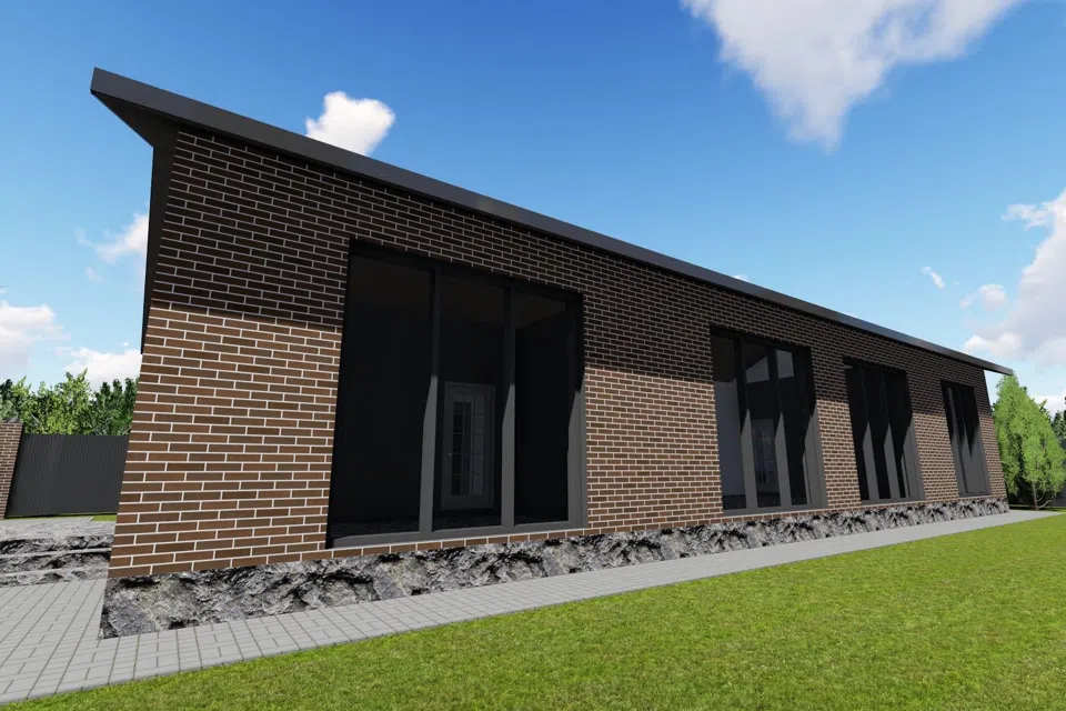 Проект дома 14161 из материала Кирпич площадью
       161 м²,
       4 спальни,
       1 этаж