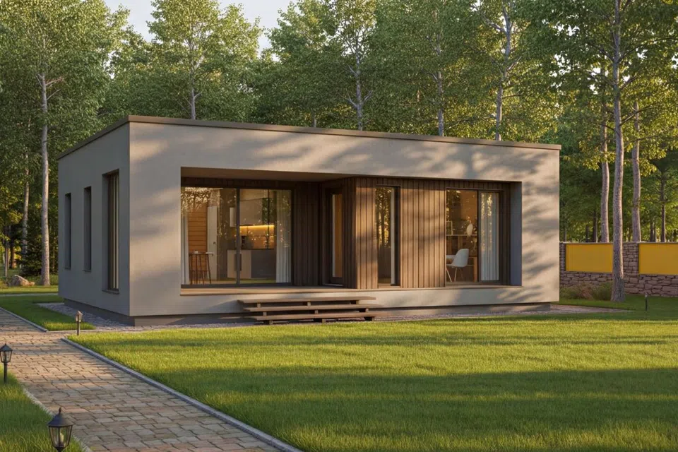 Проект дома Техас R75 из материала Каркасный дом площадью
75 м²,
2 спальни,
1 этаж