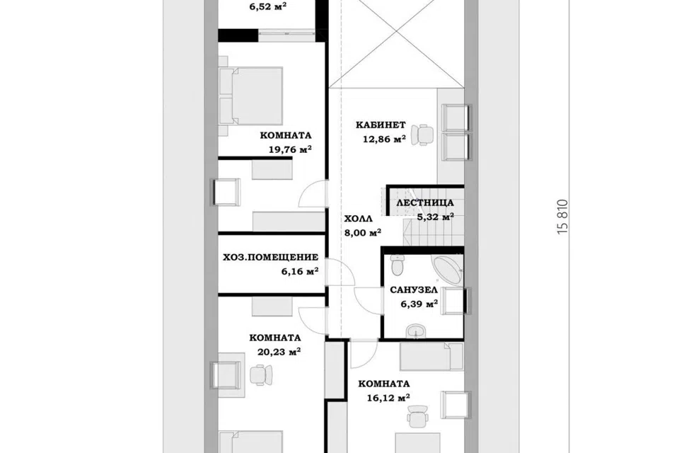 Проект дома Кандинский из материала Газобетонные блоки площадью
179,7 м²,
4 спальни,
2 этажа