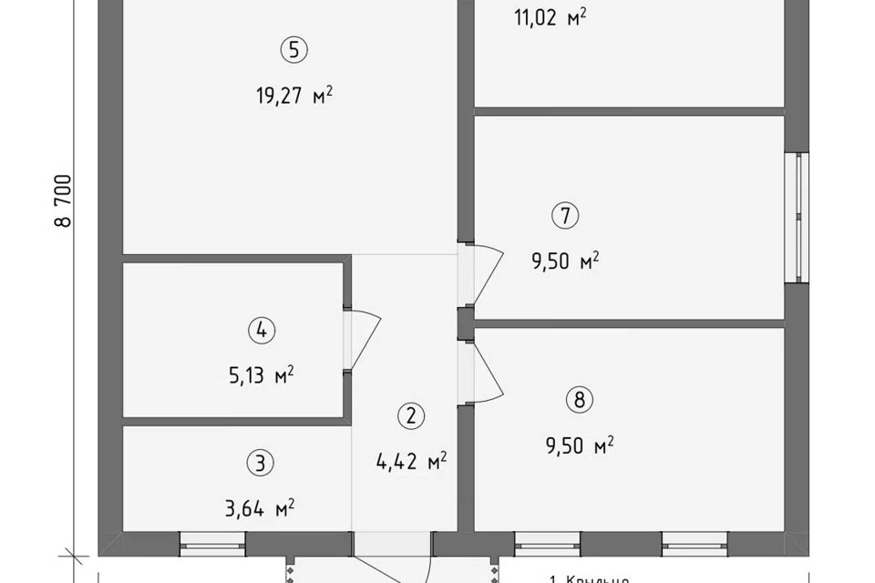 Проект дома Эстет-1 из материала Полистиролбетон площадью
62 м²,
3 спальни,
1 этаж