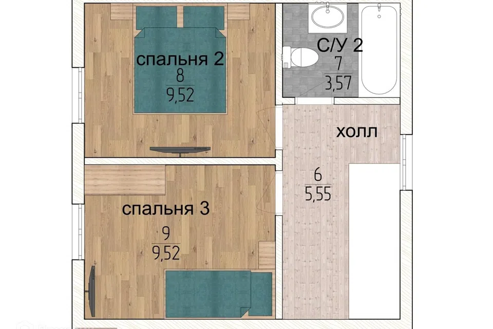 Проект дома КД-74 из материала Каркасный дом площадью 
       58,81 м²,
       3 спальни,
       2 этажа