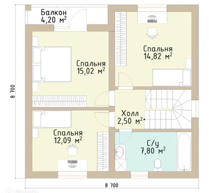 Проект дома ВИРДЖИНИЯ из материала Газобетонные блоки площадью
       120 м²,
       4 спальни,
       2 этажа