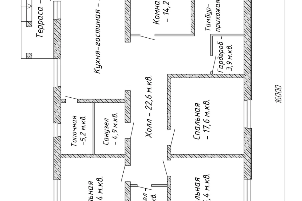 Проект дома О-1-23 из материала Газосиликатные блоки площадью
       161,4 м²,
       4 спальни,
       1 этаж