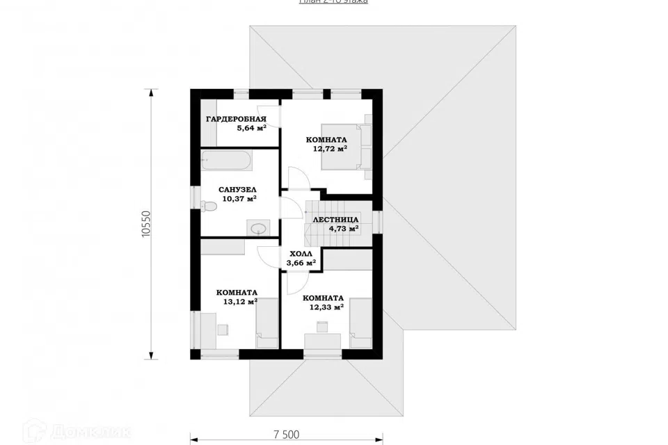 Проект дома Ван Гог из материала Каркасный дом площадью
161,58 м²,
4 спальни,
2 этажа