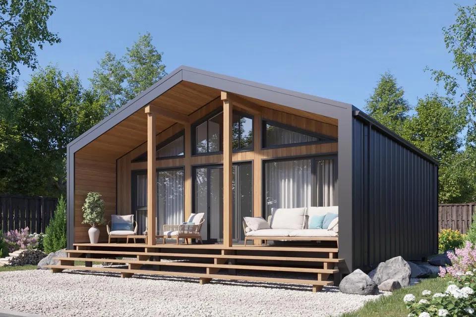 Проект дома BarnHouse 65 из материала Каркасный дом площадью
       65 м²,
       2 спальни,
       1 этаж
