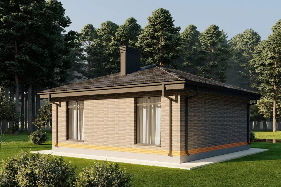 Проект дома GS-63 из материала Кирпич площадью
63 м²,
3 спальни,
1 этаж