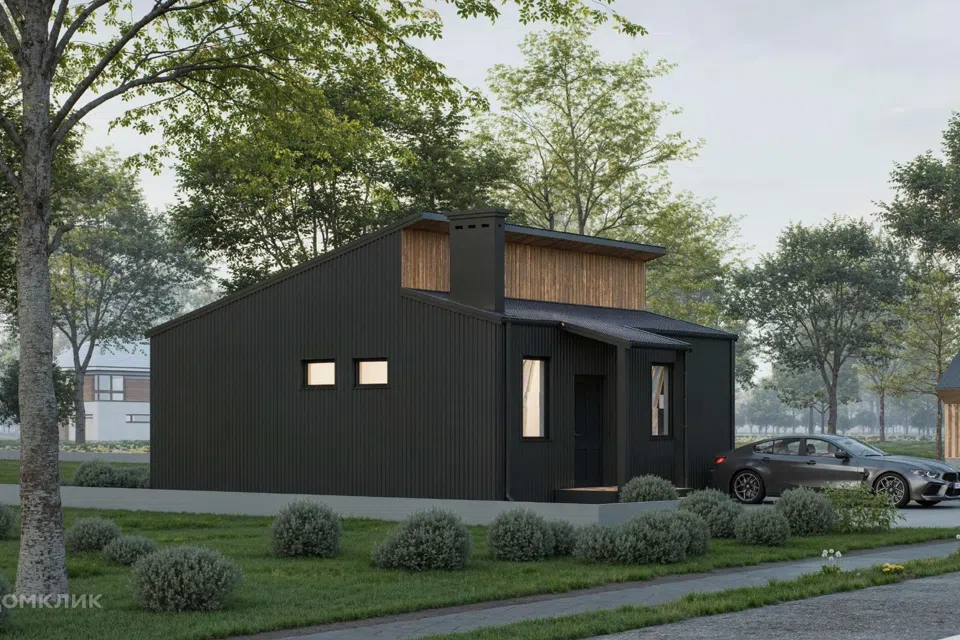 Проект дома Чёрная жемчужина из материала Каркасный дом площадью 
       61,6 м²,
       2 спальни,
       1 этаж