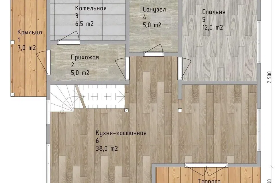 Проект дома Каркасный дом полутораэтажный КП-03 из материала Каркасный дом площадью
118 м²,
4 спальни,
2 этажа