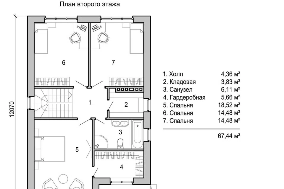 Проект дома Новация 165-1 из материала Кирпич площадью
137 м²,
3 спальни,
2 этажа