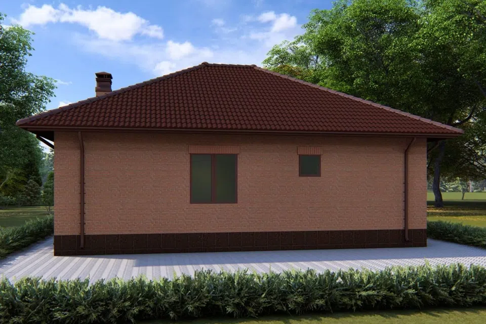 Проект дома Проект-991 из материала Кирпич площадью
       98,6 м²,
       3 спальни,
       1 этаж