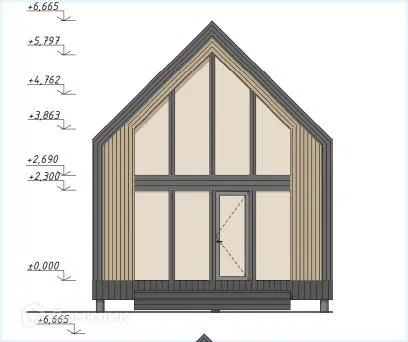Проект дома RAUM 65 из материала Каркасно-щитовая технология площадью
68 м²,
2 спальни,
2 этажа