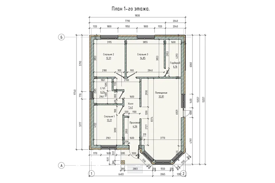 Проект дома АП 10 из материала Кирпич площадью
       98 м²,
       3 спальни,
       1 этаж