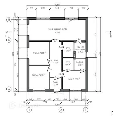 Проект дома дом 125м2 из материала Кирпич площадью 
       100 м²,
       3 спальни,
       1 этаж