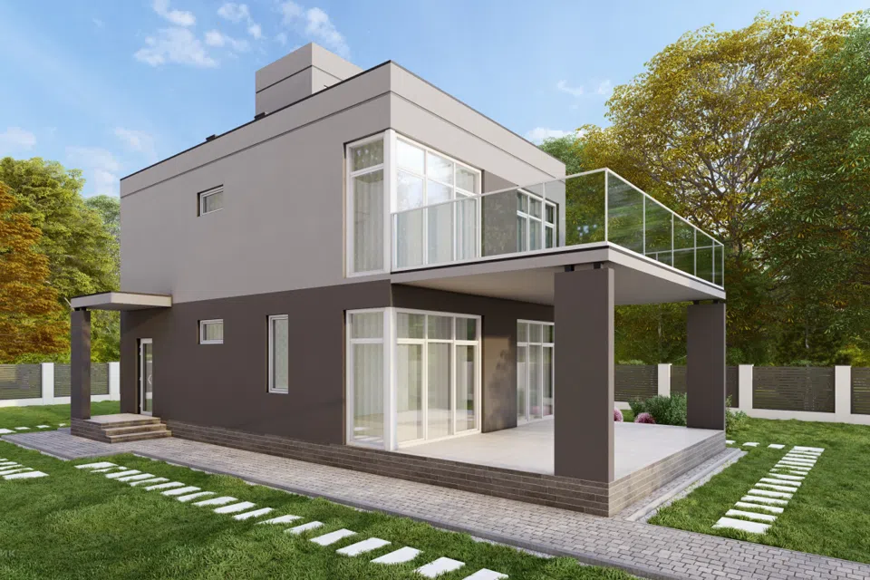 Проект дома Проект 153 из материала Кирпич площадью
123,81 м²,
4 спальни,
2 этажа