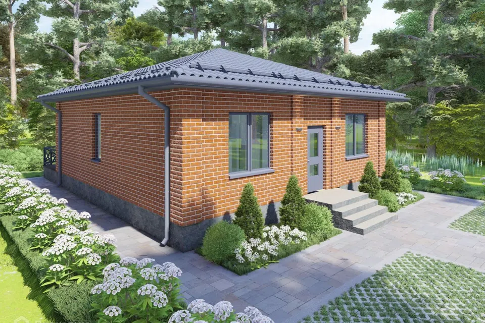 Проект дома Аста из материала Кирпич площадью 
       87 м²,
       3 спальни,
       1 этаж