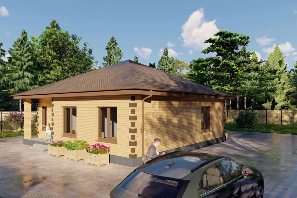 Проект дома АП 8 из материала Кирпич площадью
       94 м²,
       3 спальни,
       1 этаж