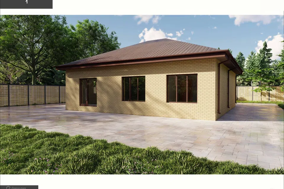 Проект дома Дом 1 из материала Кирпич площадью
104 м²,
3 спальни,
1 этаж
