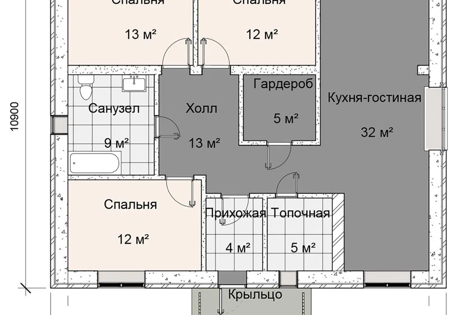 Проект дома М-9-25 из материала Газосиликатные блоки площадью
       105 м²,
       3 спальни,
       1 этаж