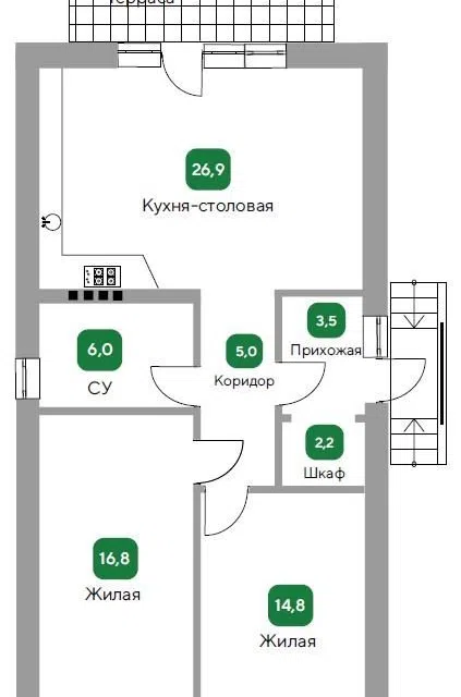 Проект дома Проект № 9 из материала Керамзитобетонные блоки площадью
       81,45 м²,
       2 спальни,
       1 этаж